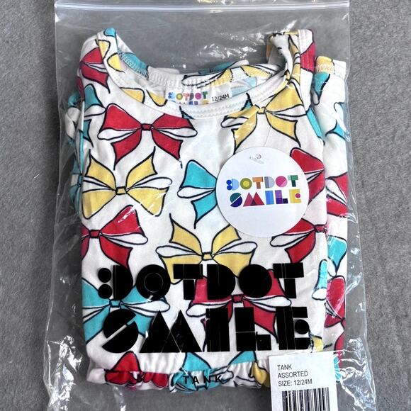 Dot Dot Smile Bow Tank Sleeve Twirl Party Dance Holiday Dress 12/24 Month NEW - Picture 3 of 4